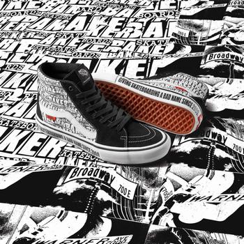 Damske Kotnikove Tenisky Vans x Baker Sk8-Hi Pro Čierne/Biele VA30RZGAE